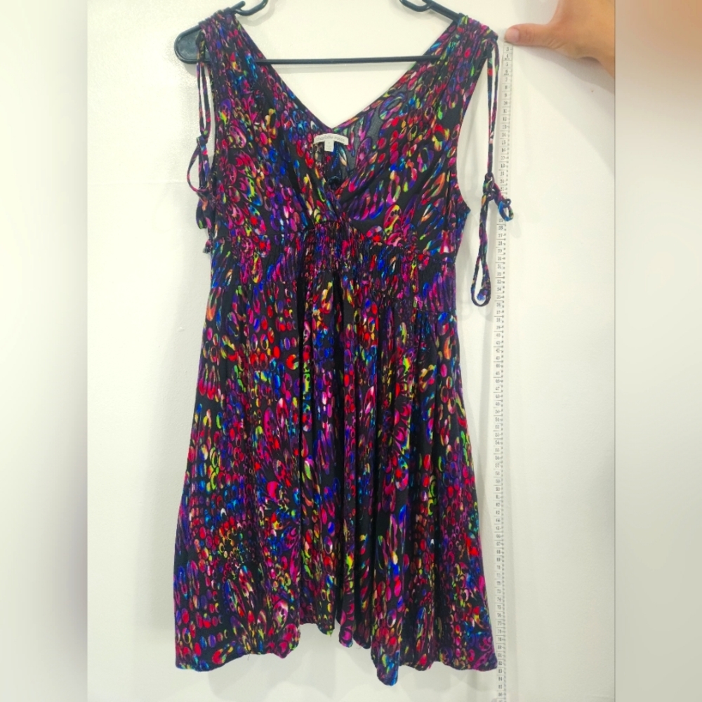 Charlotte Russe Colorful Peacock style dress Size Small